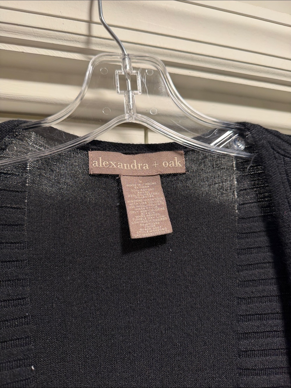 Black Long Open-Front Ribbed Cardigan Sweater - Picture 2 of 4